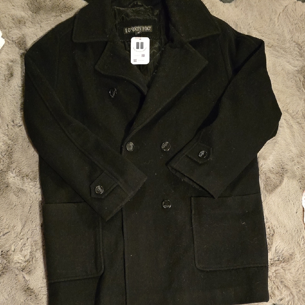 London Fog Men's Classic Black Pea Coat